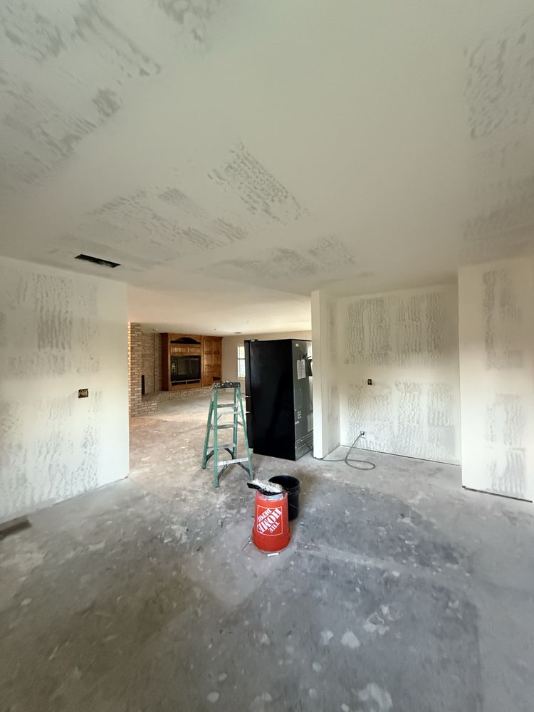 Taped and prepped drywall walls